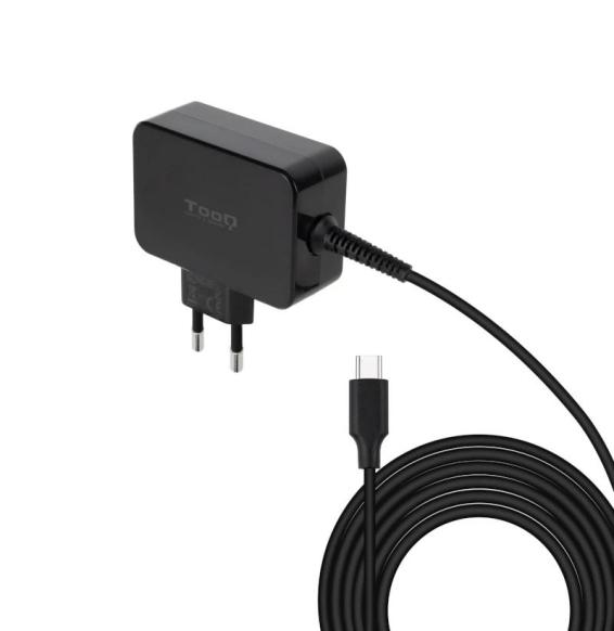 Tooq Cargador portatil GAN USB-C PD 65W Negro