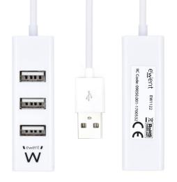 EWENT EW1122 MINI-HUB USB 4 PUERTOS BLANCO