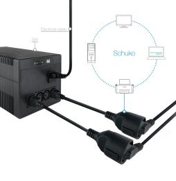 Nanocable Cable Adaptador C14/M a CEE7/H, 25cm