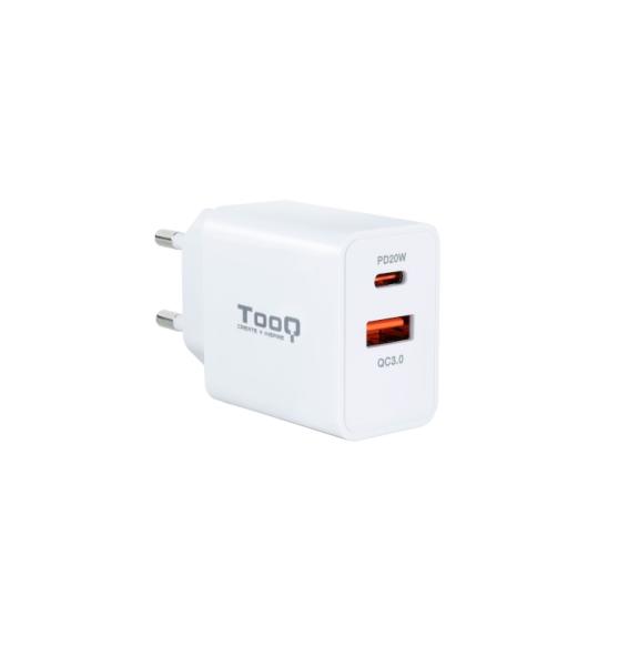 Tooq Cargador de pared doble USB-C PD+ USB A