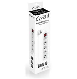 EWENT EW3916  Regleta 5 Tomas / 1 interruptor 1.5m