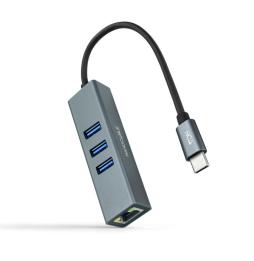 Nanocable Conversor USB-C Ethernet +3xUSB 3.0