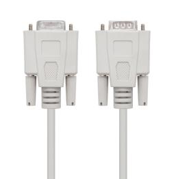 Nanocable Cable Serie RS232, DB9 M-H, Beige, 1.8m