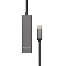 Aisens Hub USB 3.1 USB-C/M-4xTipo A/H gris, 15cm