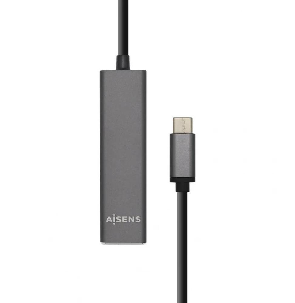 Aisens Hub USB 3.1 USB-C/M-4xTipo A/H gris, 15cm