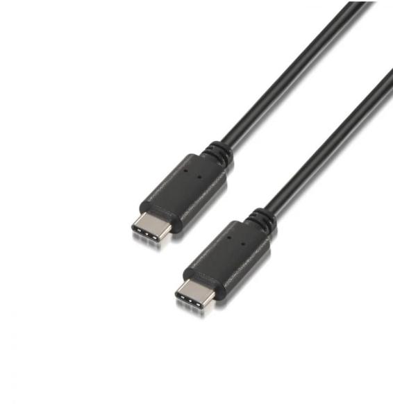 Aisens Cable USB 2.0 3A tipo C/M-C/M negro 1.0m