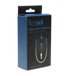 iggual Ratón óptico COM-LED-1600DPI negro