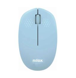 Nilox Ratón Wireless, 1000 DPI, 3 botones, Azul