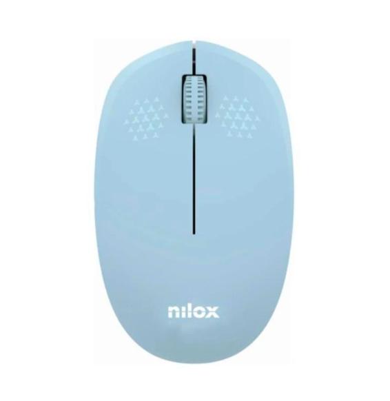 Nilox Ratón Wireless, 1000 DPI, 3 botones, Azul