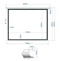 iggual Pantalla eléctrica 4:3 100" 180x180 cm