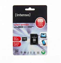 Intenso 3413470 Micro SD clase 10 16GB c/adapt