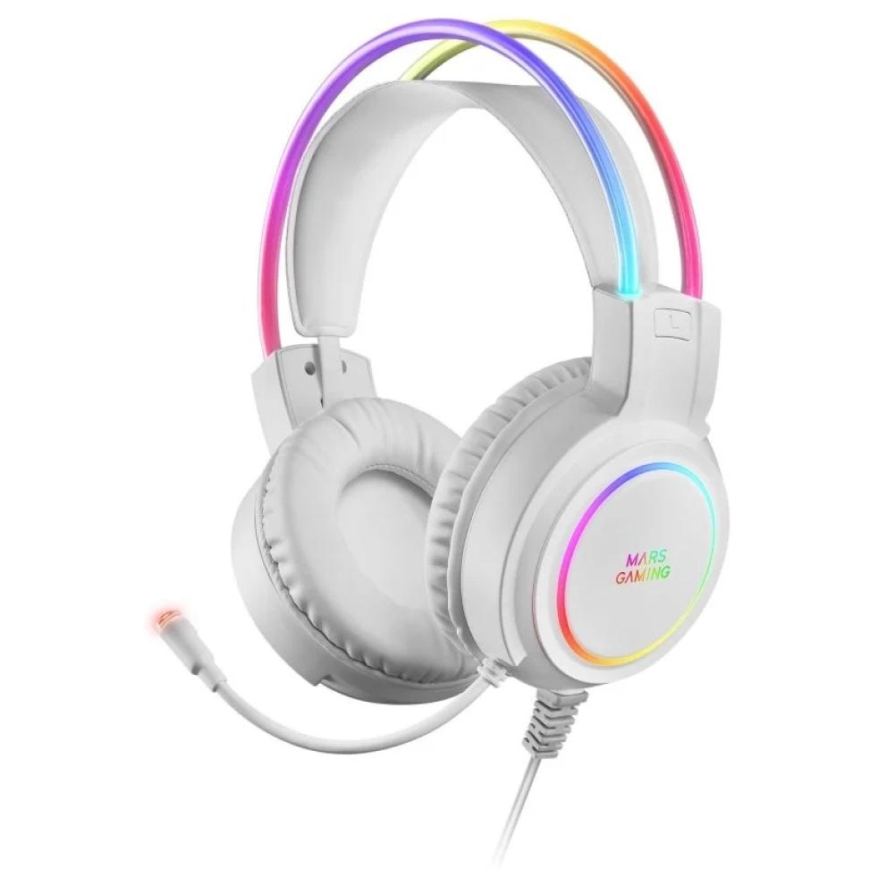 MARS GAMING Auricular MHRGB PC/PS4/PS5/XBOX White